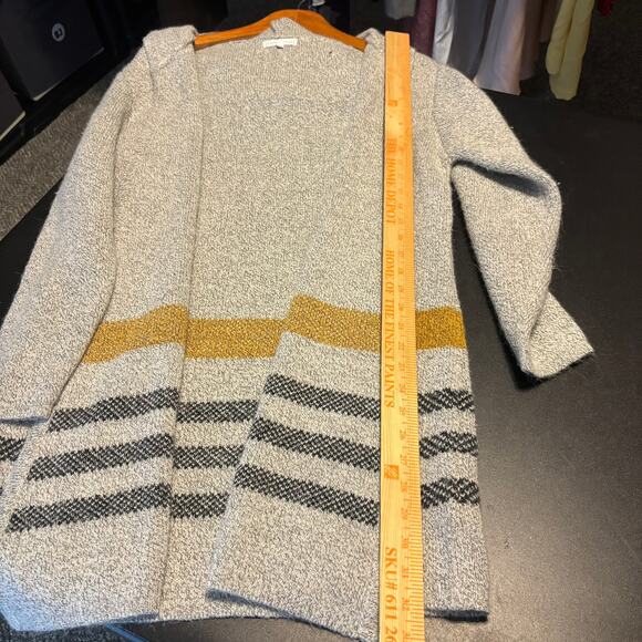 Emory Park Gray Hooded Long Sleeve Cardigan Sweater Size Medium Gray Gold - Picture 4 of 7